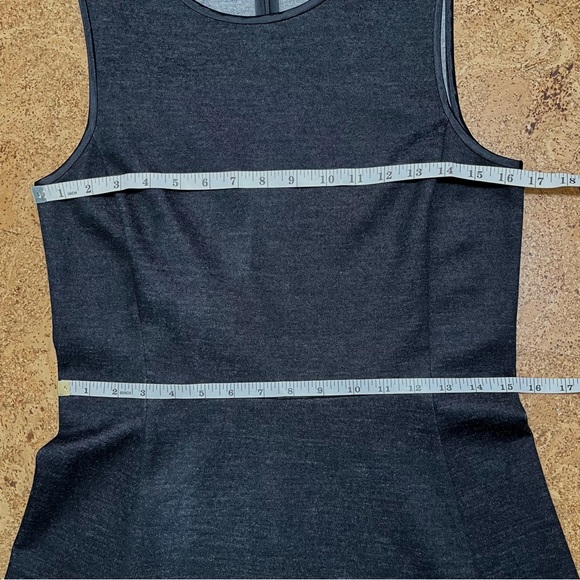 Theory Nikay Jackson Wool Blend A-Line Sleeveless Dress NWOT Dark Charcoal Sz 12 - Picture 12 of 13
